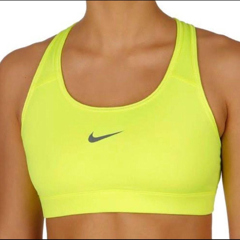 neon nike sports bra
